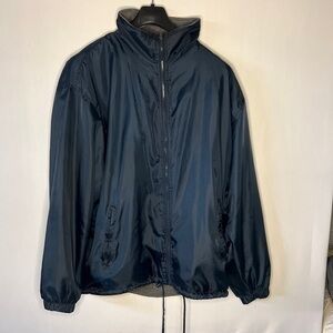 Jon Lauren Reversible Windbreaker Jacket Zip Front Size XL Blue Gray.